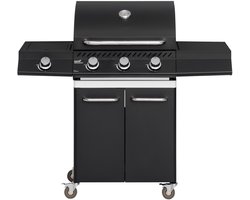 Mustang Gasbarbecue Knoxville 3+1 – met 3 Branders en Zijbrander – 12,8 kW | Gietijzeren Grillrooster