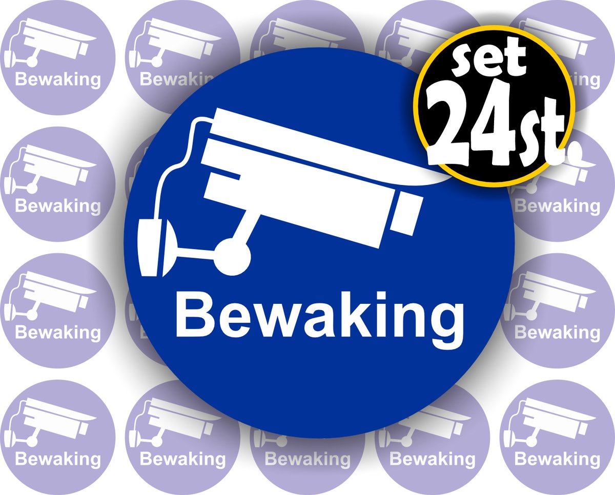 Jerma-Camerabewaking sticker-Set 24 stuks-Binnen Buiten-UV bestendig