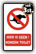 Jerma - Geen Hondenpoep Stickers - set 3 st - 1 st 20x12 cm - 2 st 9.5x15 cm - Zelfklevend - Vinyl
