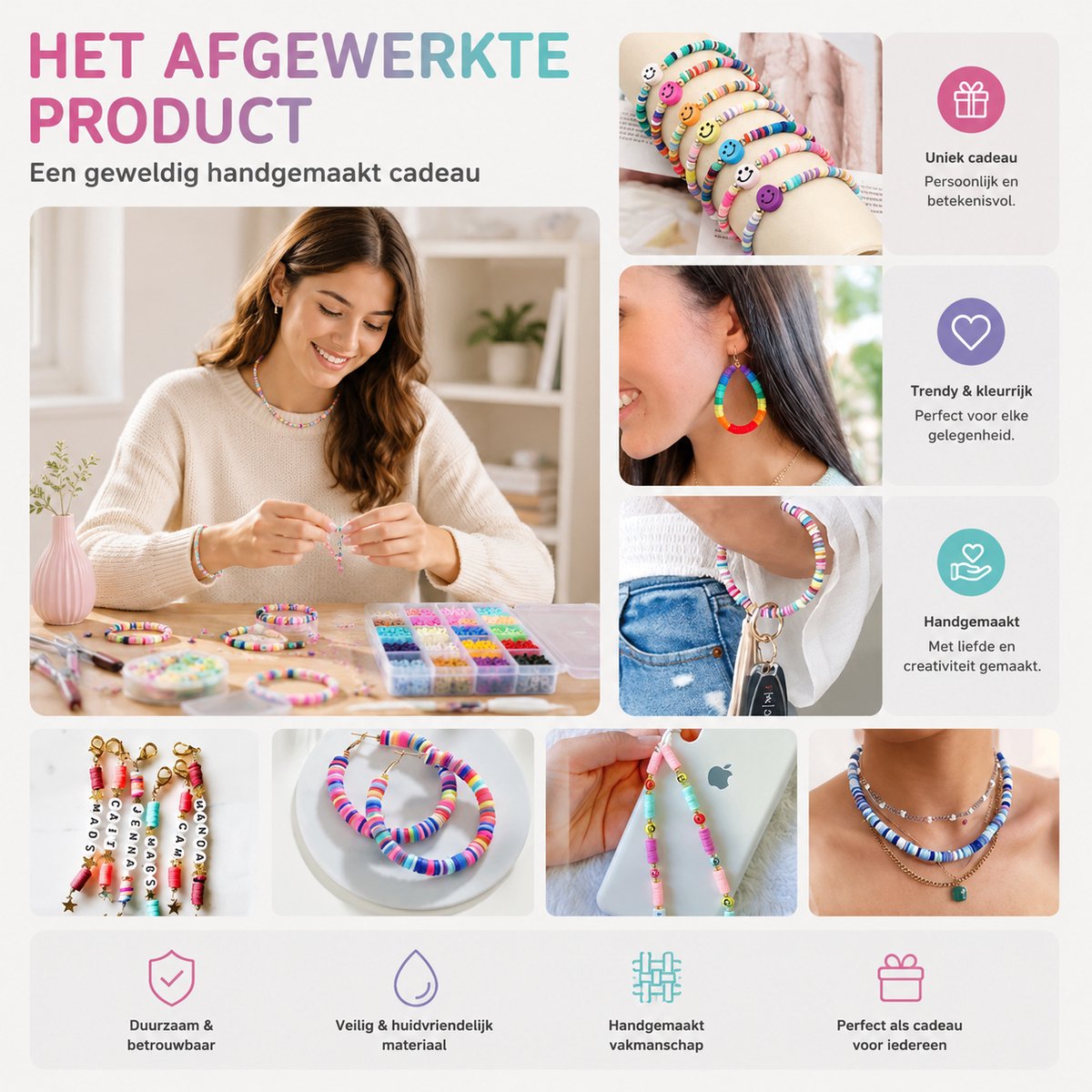 BOTC Sieraden Set - knutselen meisjes - armbandjes maken meisjes - 20 kleuren - 3300-Delig - Sprankelende Sieraden Maken Pakket - Kralen Set — afbeelding 10