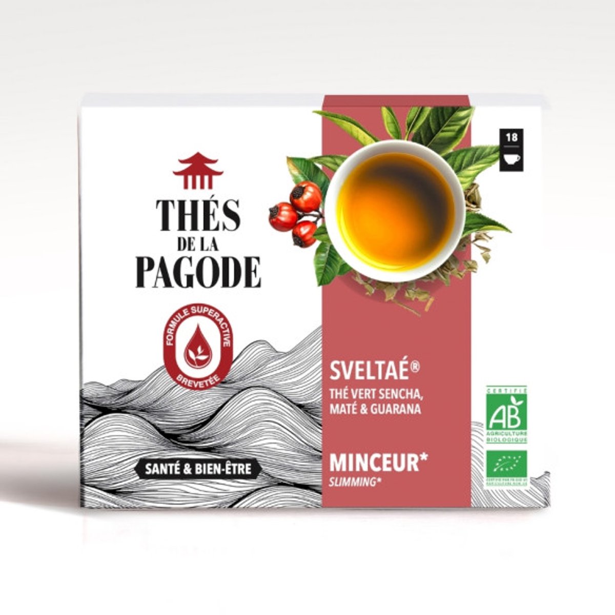 Thes de la Pagode - Groene thee - Mate-Guarana - Biologisch (18 theezakjes)