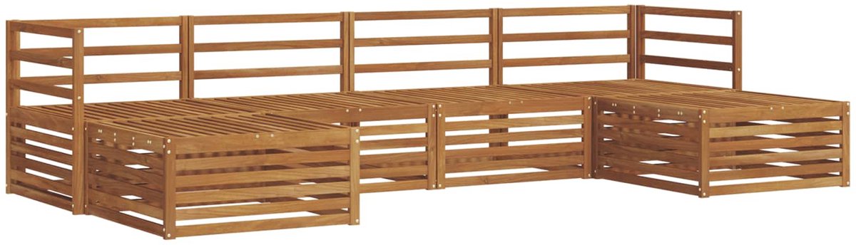 vidaXL Buiten - bank - set - 6 - st - 4-zits - Naturel - Massief - Acacia - Hout