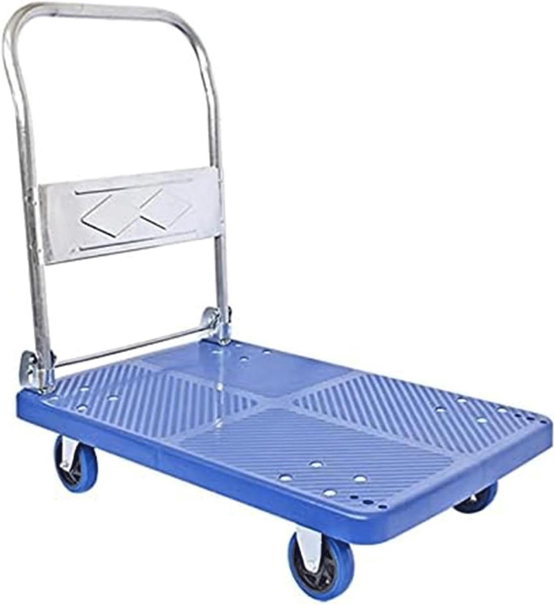 Vouwkar Vier Wielen - Handkar Platformwagen - Bagage Vervoeren - Hoge Gewichtscapaciteit - 150kg Laadvermogen - Zwart