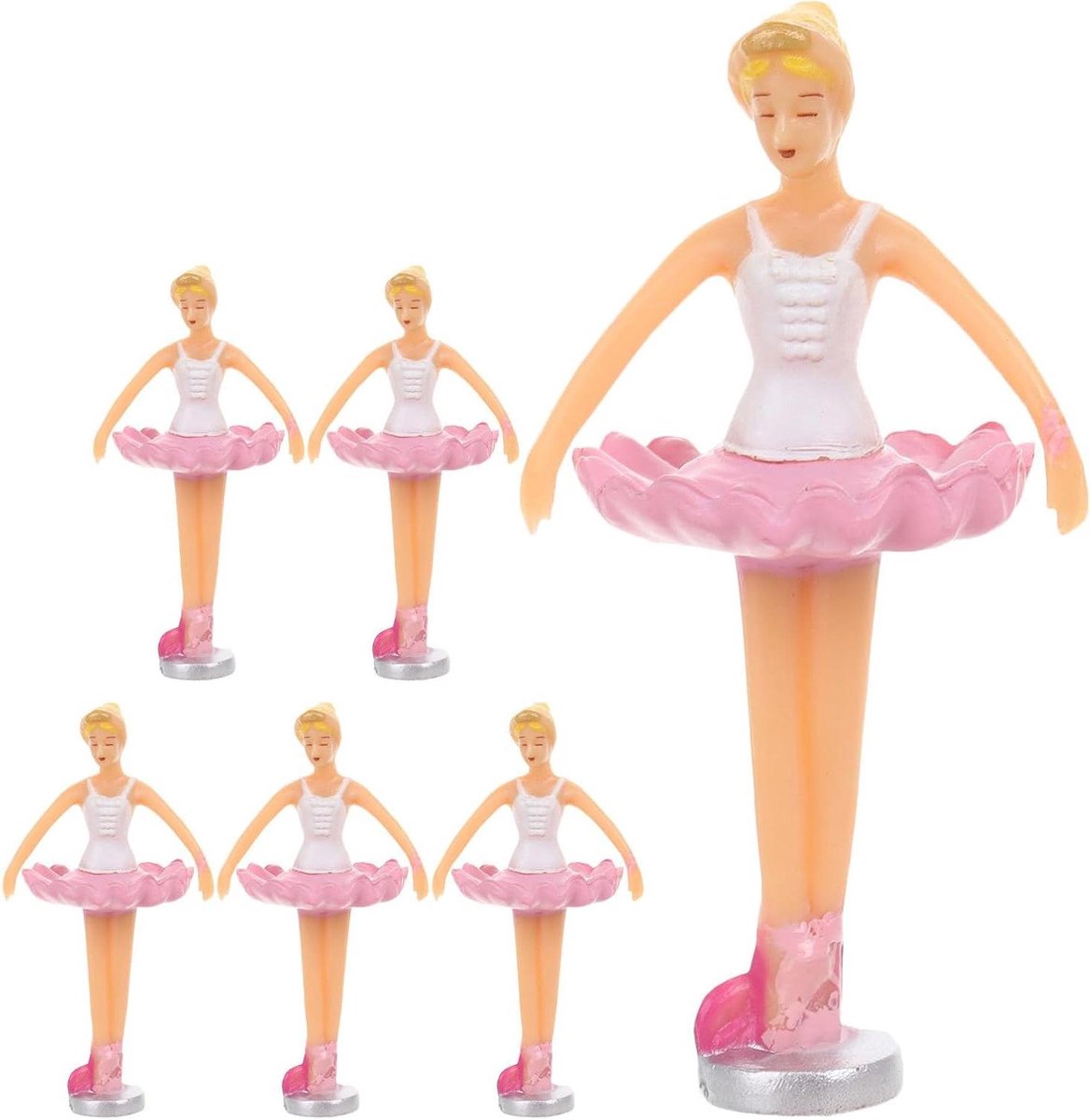 Mini Ballerina Figuurtjes - Danspoppetjes Muziekdoos - Decoratie Taart - Artistiek Vormgegeven - 5 cm - Diverse kleuren