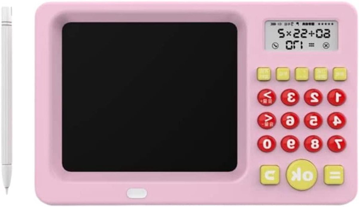 Kinder Rekenmachine - Rekenmachine Kinderen - Wiskunde Leren - Interactief Display - 20 x 12 x 2 cm - Wit