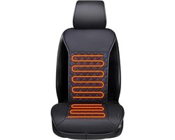 Verwarmd autostoelkussen - Zitkussen auto - Winterse ritten - Antislip onderkant - 100 g - Zwart