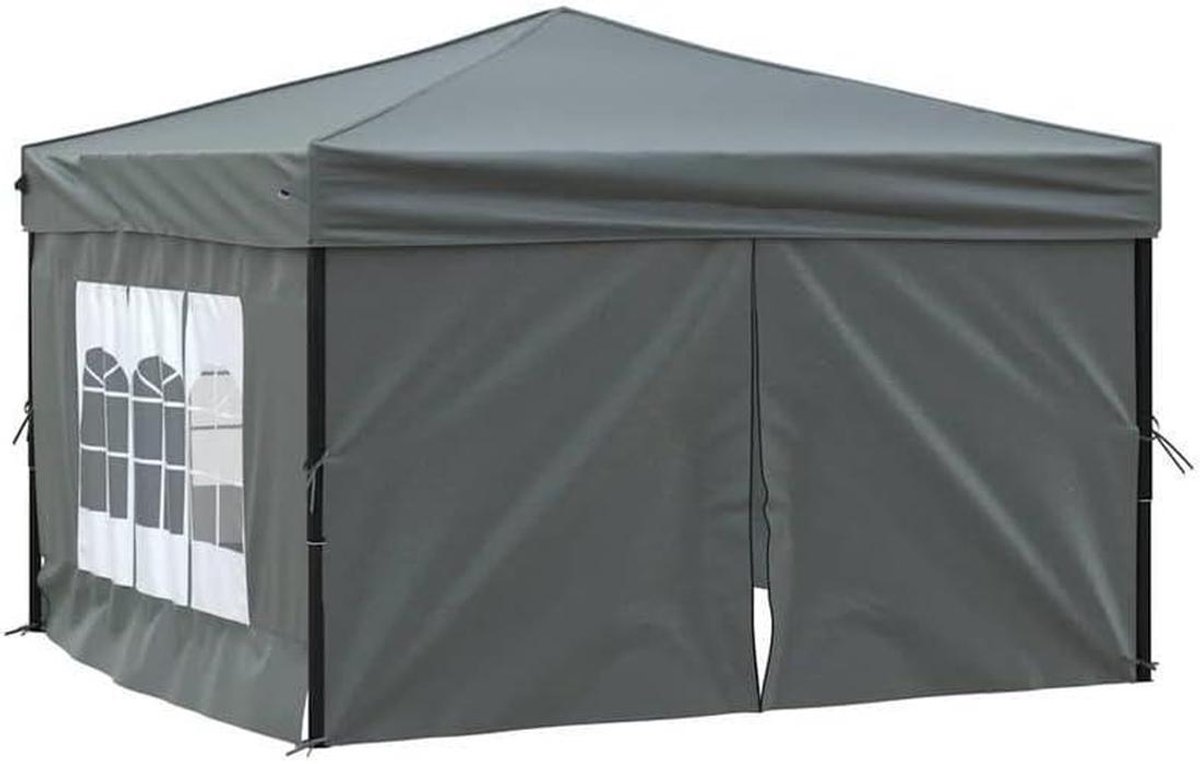 Opvouwbare Partytent - Paviljoen Tent - Buitenfeesten Organiseren - Waterafstotend Dak - 3 x 3 m - Antraciet