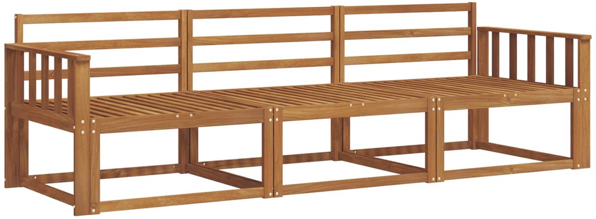 vidaXL Buiten - bank - set - 3 - st - 3-zits - Naturel - Massief - Acacia - Hout