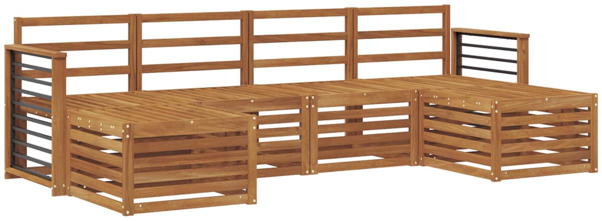 vidaXL Buiten - bank - set - 6 - st - 6-zits - Naturel - Massief - Acacia - Hout