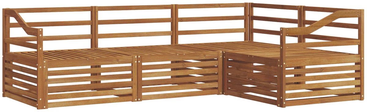vidaXL Buiten - bank - set - 4 - st - 4-zits - Naturel - Massief - Acacia - Hout