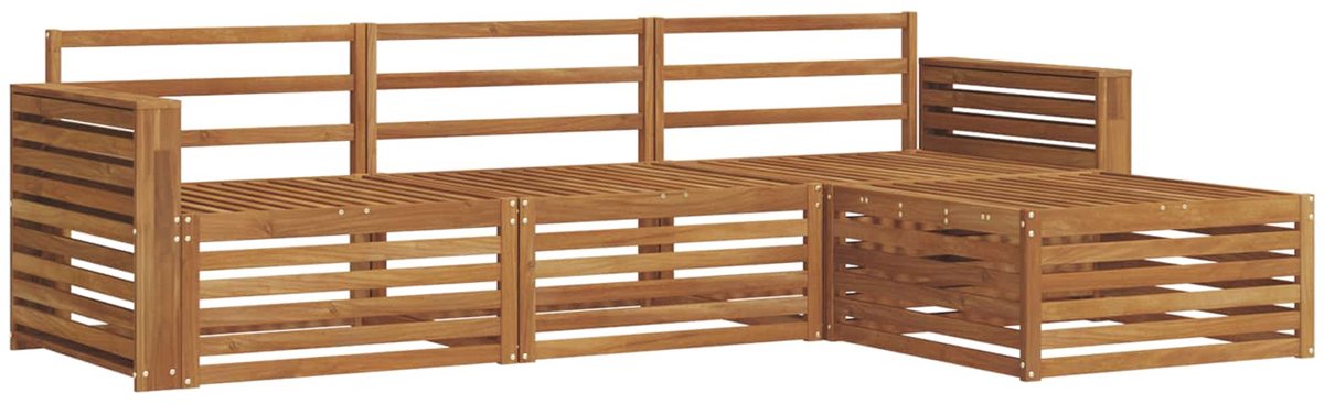 vidaXL Buiten - bank - set - 4 - st - 3-zits - Naturel - Massief - Acacia - Hout