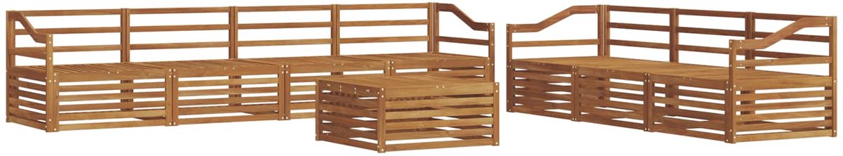 vidaXL Buiten - bank - set - 8 - st - 7-zits - Naturel - Massief - Acacia - Hout