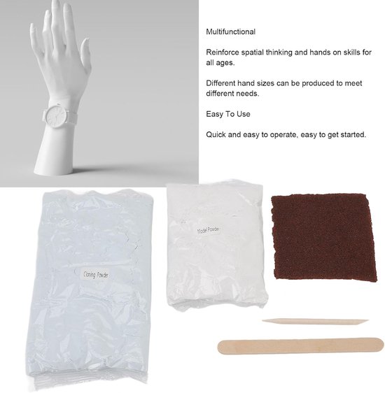Gietpoederset - Handafdruk Aandenken - Familie Herinnering Maken - Organische Materialen - 13 x 11 x 4 cm — afbeelding 2