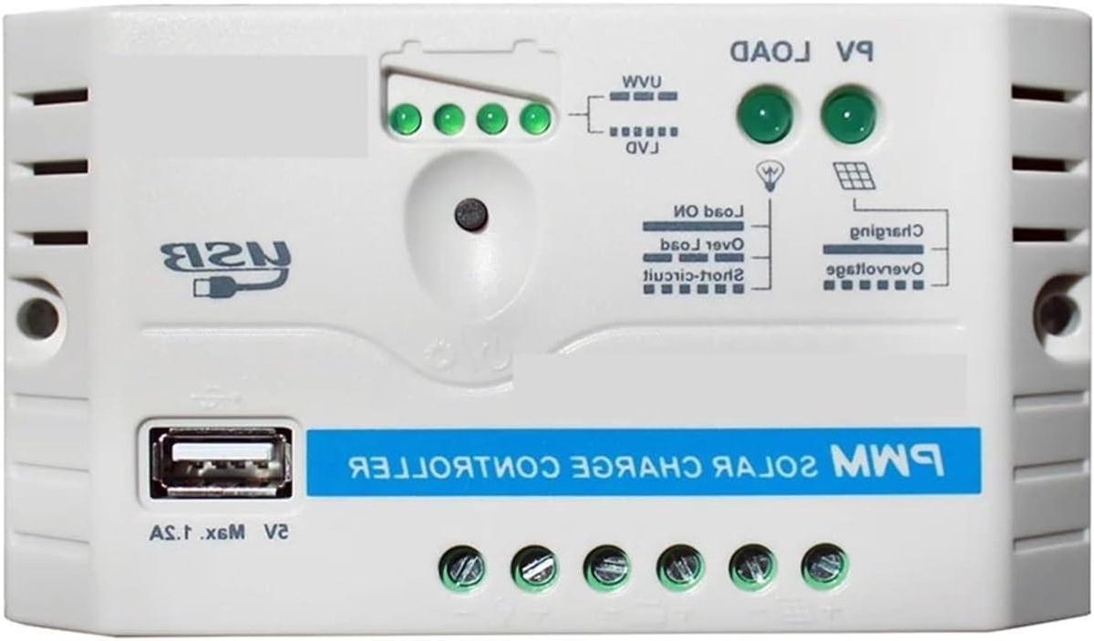 Laadregelaar Zonnepanelen - Solar Controller Acculader - Energie Besparen - LCD Display - 10A 20A - Zwart
