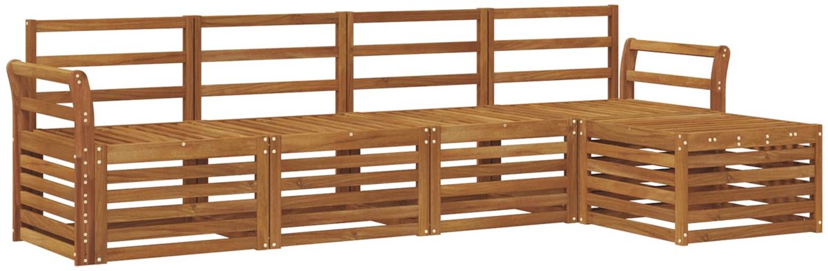vidaXL Buiten - bank - set - 5 - st - 5-zits - Naturel - Massief - Acacia - Hout