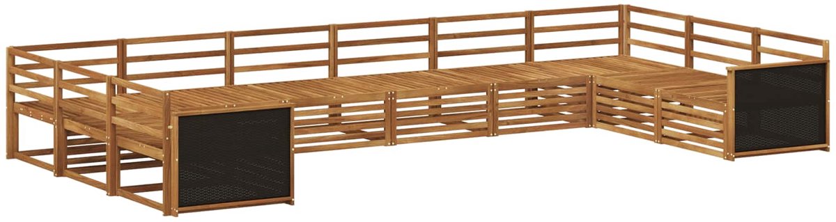 vidaXL Buiten - bank - set - 10 - st - 10-zits - Naturel - Massief - Acacia - Hout