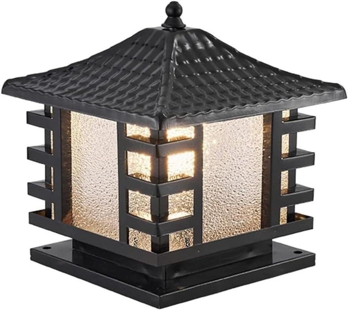 Buitenlamp - Tuinlamp Pilaarlamp - Pad Verlichten - Gegoten Aluminium - 25 x 27 cm - Zwart