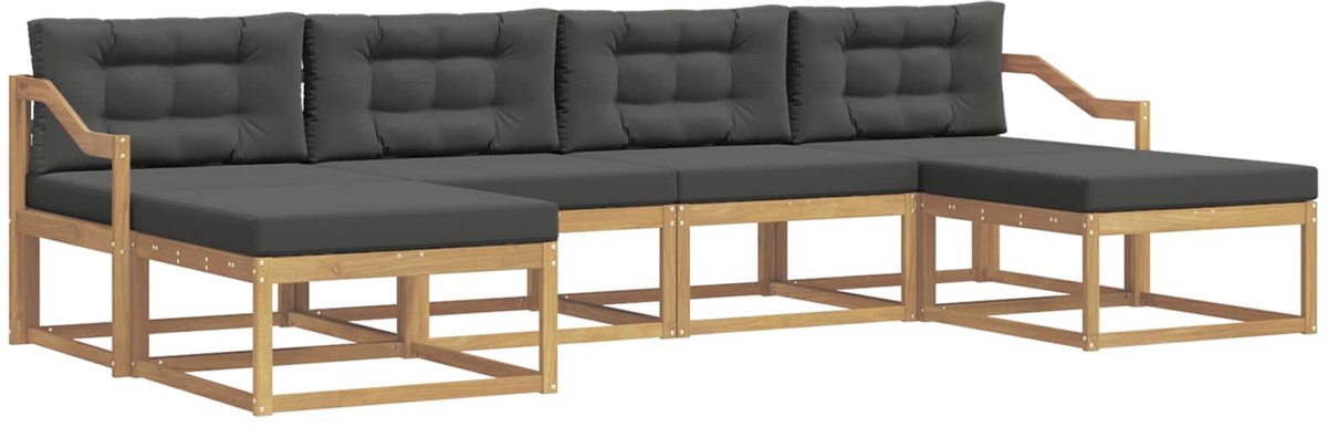 vidaXL Buiten - bank - set - 6 - st - Wit - en - antracietkleurig Wit en antracietkleurig
