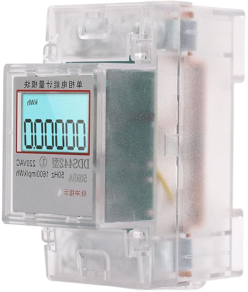 Slimme Energiemeter - Energiekosten Monitor - Energieverbruik Meten - Hoge Nauwkeurigheid - 60 A - Wit