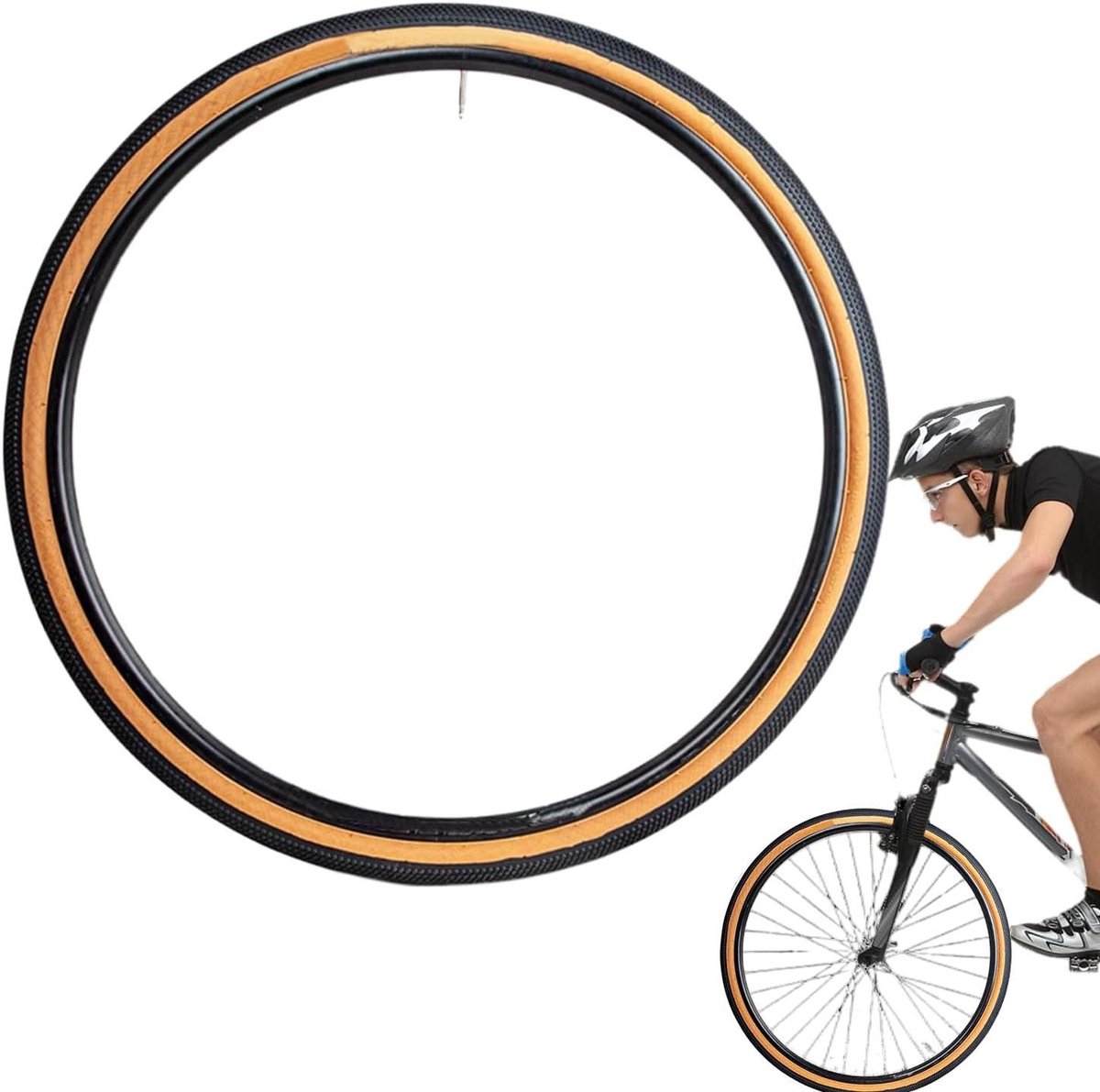 Fietsband Racefiets - Reserveonderdeel Wiel - Buiten Fietsen - Versterkte Flanken - 700 x 40 mm - Geel Zwart