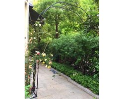 Metalen Tuinboog - Rozenboog Prieel - Klimplanten Ondersteunen - Zwaar Gepoeierd Staal - W2.4M*H2.2M - Zwart