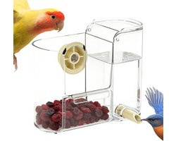 Vogelwaterdispenser - Vogelvoederbak Drinkfontein - Vogels Hydrateren - 2-in-1 Voer en Water - 250 ml - Doorzichtig