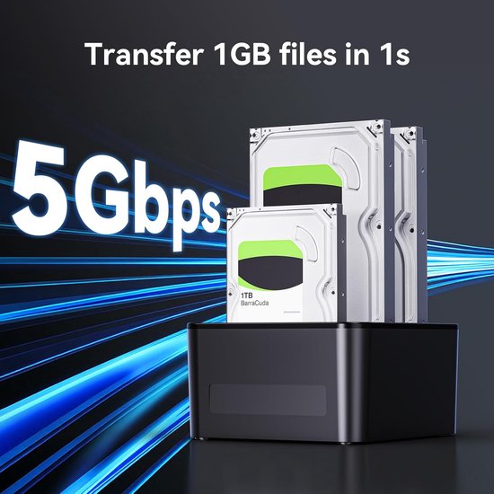 Harde Schijf Docking Station - Externe Opslag Harddisk Behuizing - Data Beheer - Ondersteunt 3 Schijven — afbeelding 5