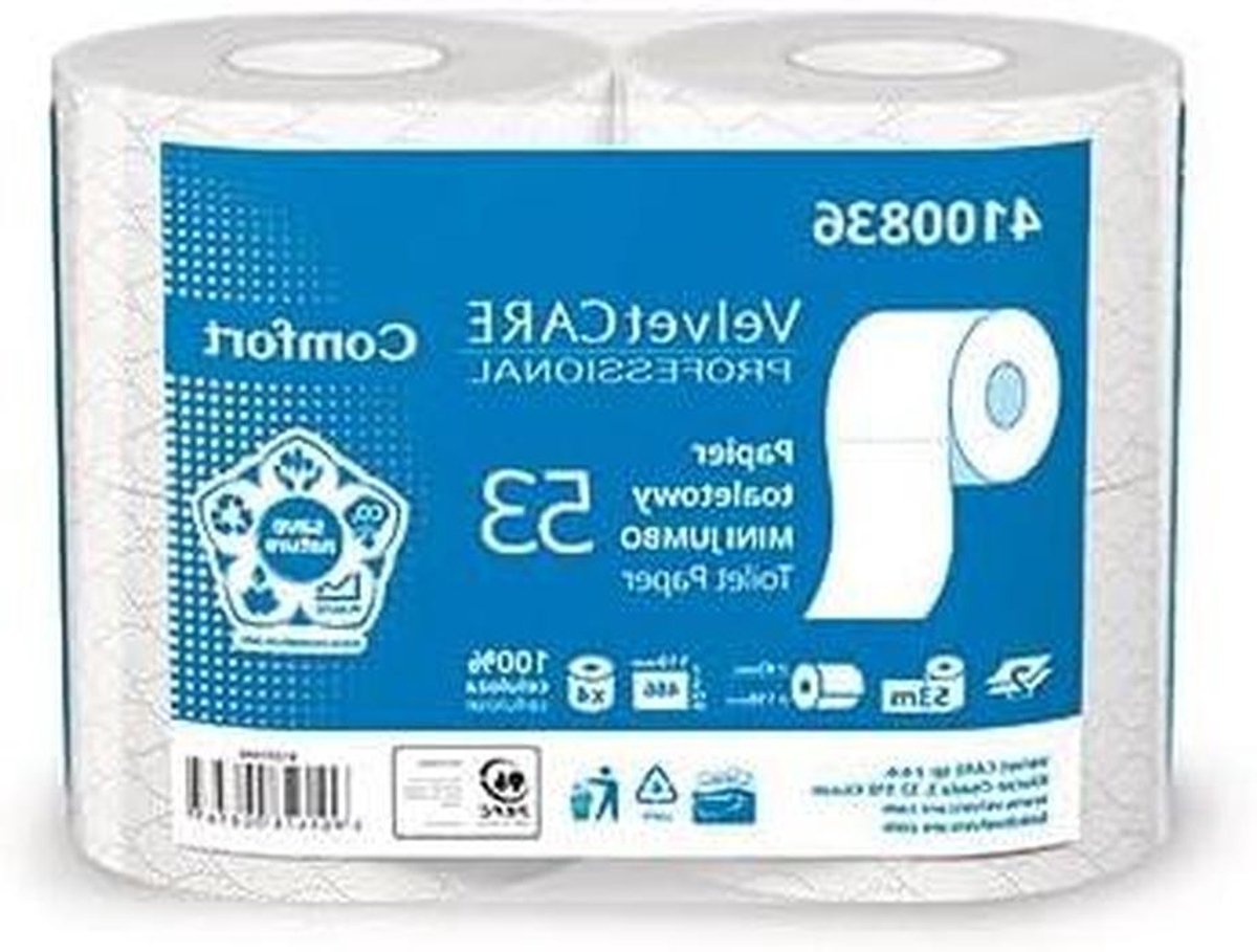 Toiletpapier Comfort - WC-papier Hygiënepapier - Dagelijks Gebruik - 100% Cellulose - 486 Vellen Per Rol - Wit