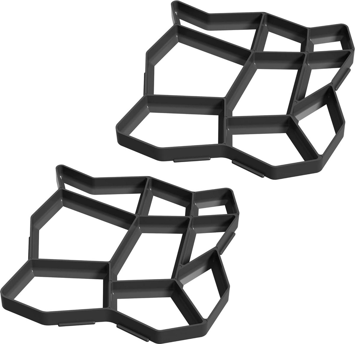 Beton Vormen - Tuinpad Mal - Pad Aanleggen - Onregelmatig Patroon - 43x43 cm - Zwart