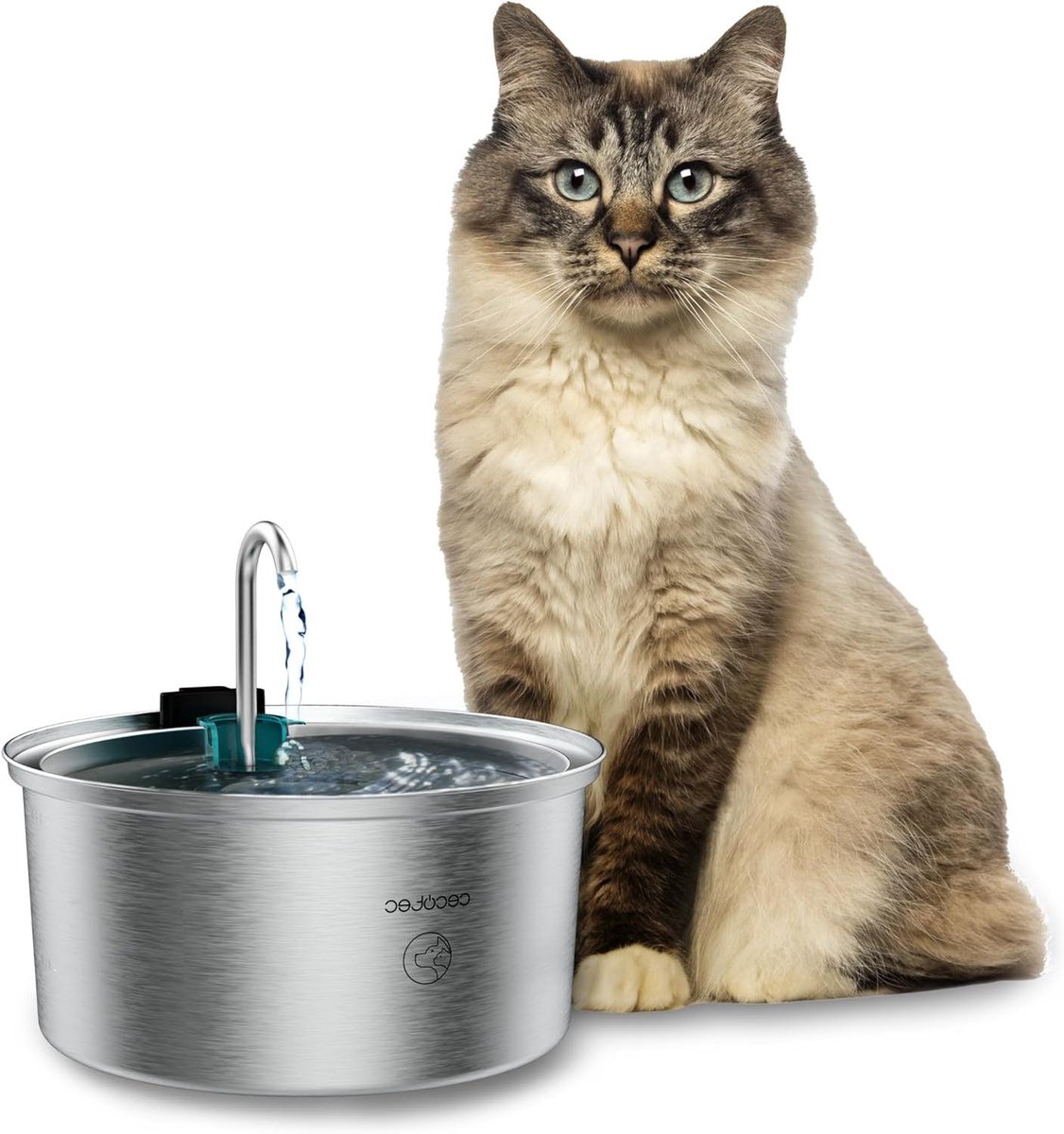 Automatische Katten Drinkfontein - Waterbak Kat - Verse Water Aanbod - Stil Waterval Ontwerp - 3.2 Liter - Roestvrij Staal