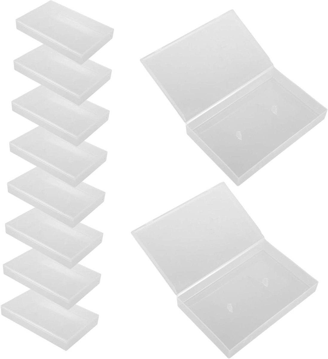 Cassettebandjes Houder - Opbergdoos Muziekbanden - Muziekcollectie Organiseren - Klassiek Transparant Ontwerp - 10 Stuks - Transparant