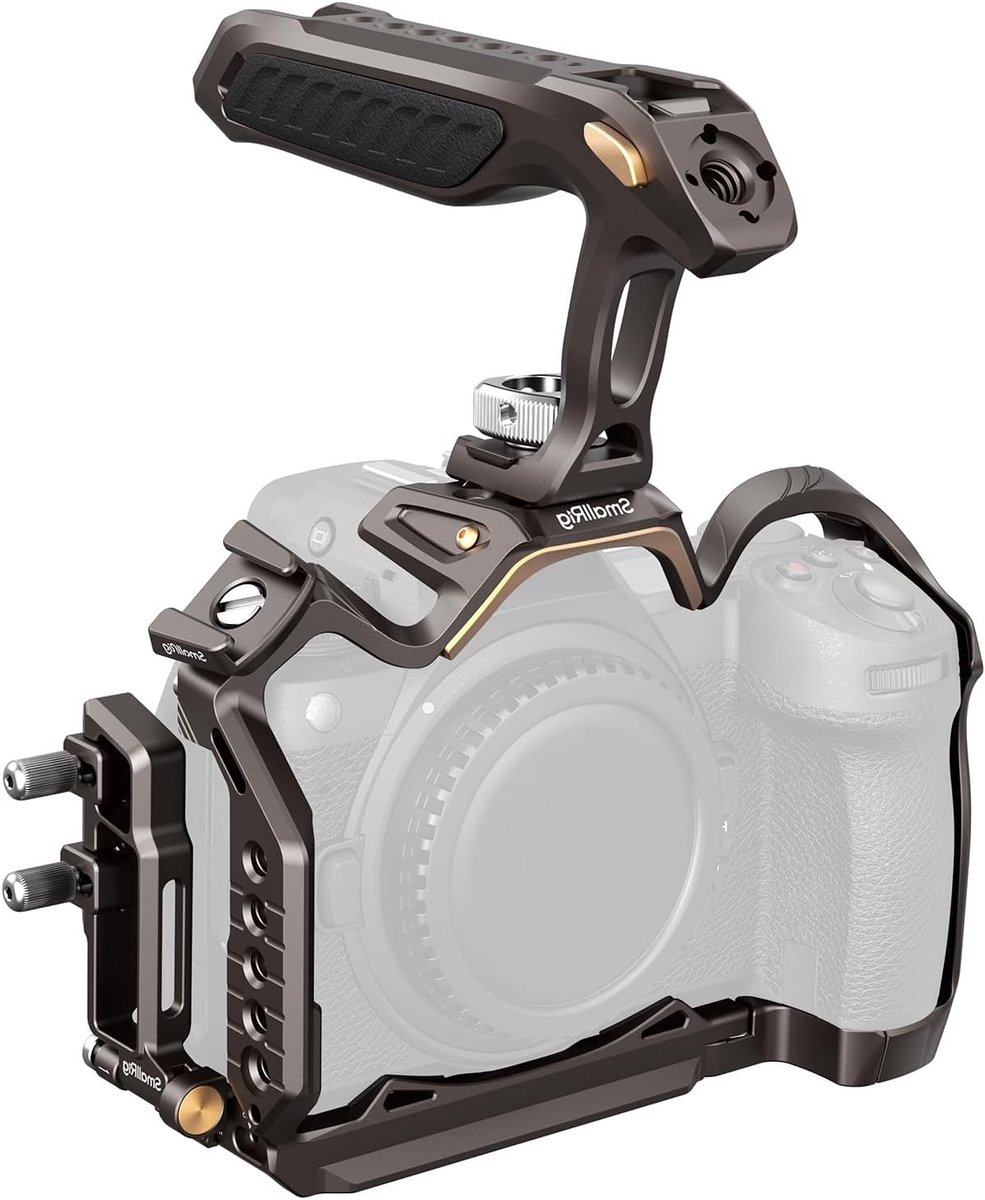 Aluminium Full Cage Kit voor Nikon Z6 III met Handgreep, Arca-Swiss Quick Release en Koudschuif voor Microfoon en Verlichting - 4522