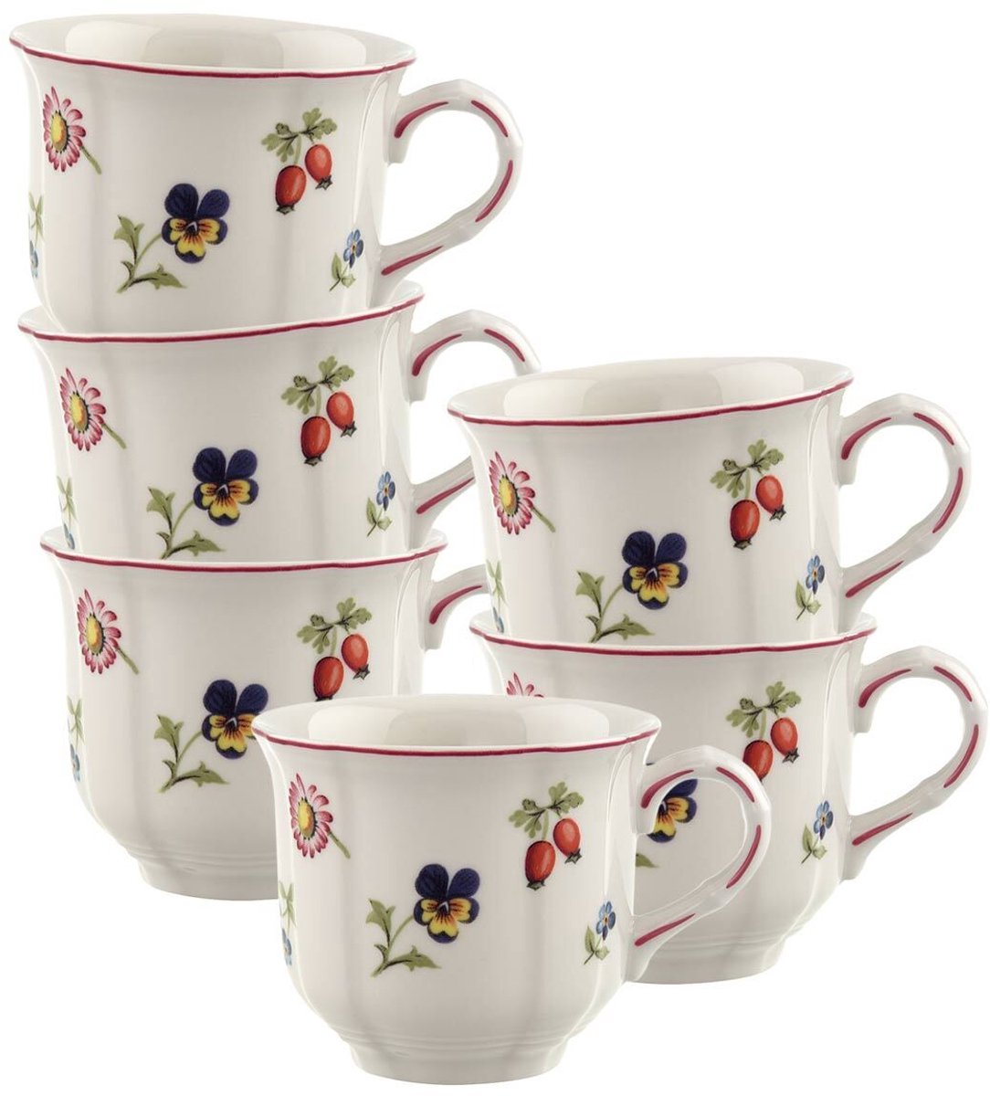 Kaffeetassen Petite Fleur 120 ml Set van 6