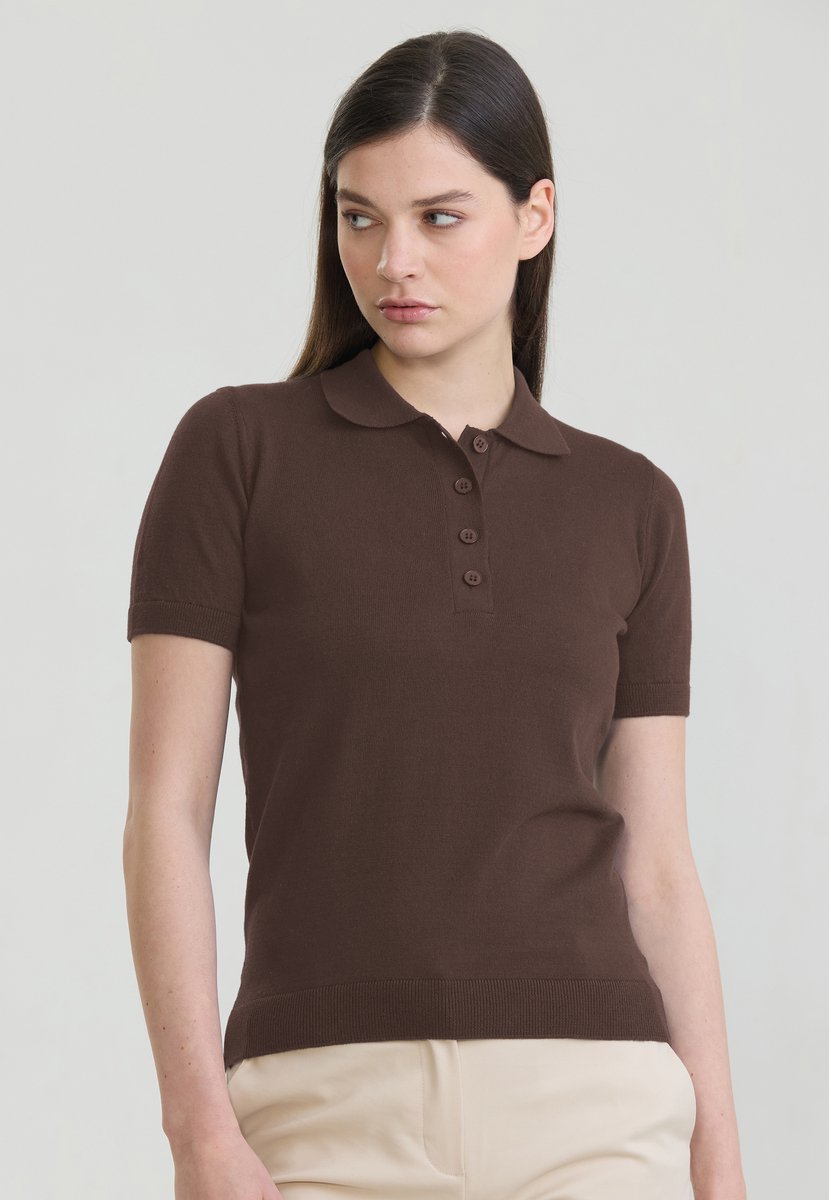 Felix Hardy Polo Shirt Korte Mouwen 100% Katoen Dames Bruin - M
