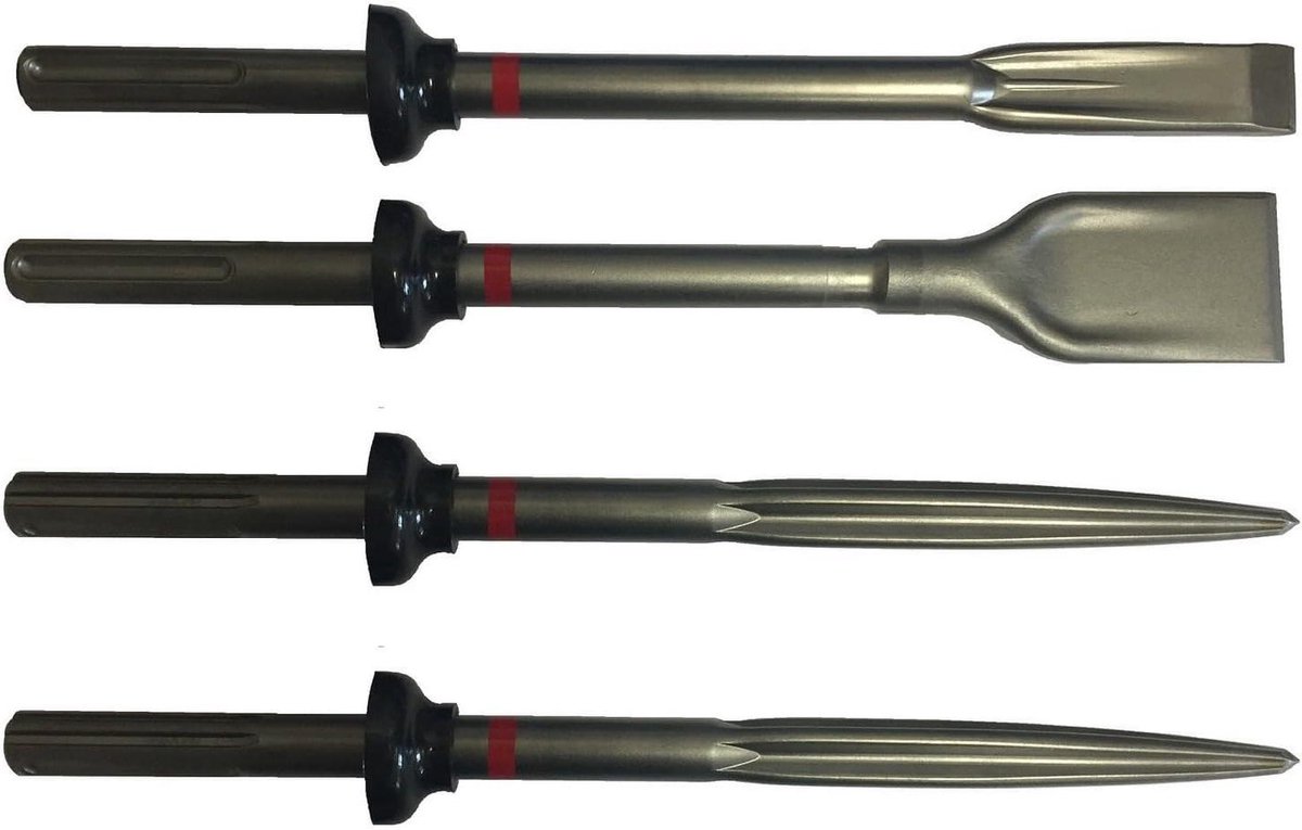 Beitelset - SDS-Max beitels - Beton Afbreken - Zelfslijpende snijkant - 45 cm lengte - Metaal