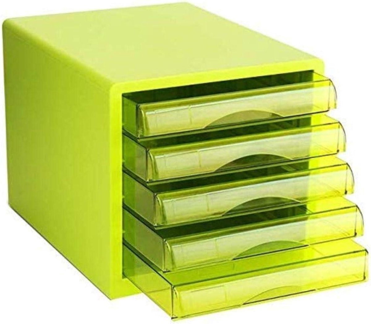 Dossierkast Bureau - Opberger Lade - Kantoor Organiseren - Lade Schuine Rand - 27x34x26 cm - Wit Blauw Groen