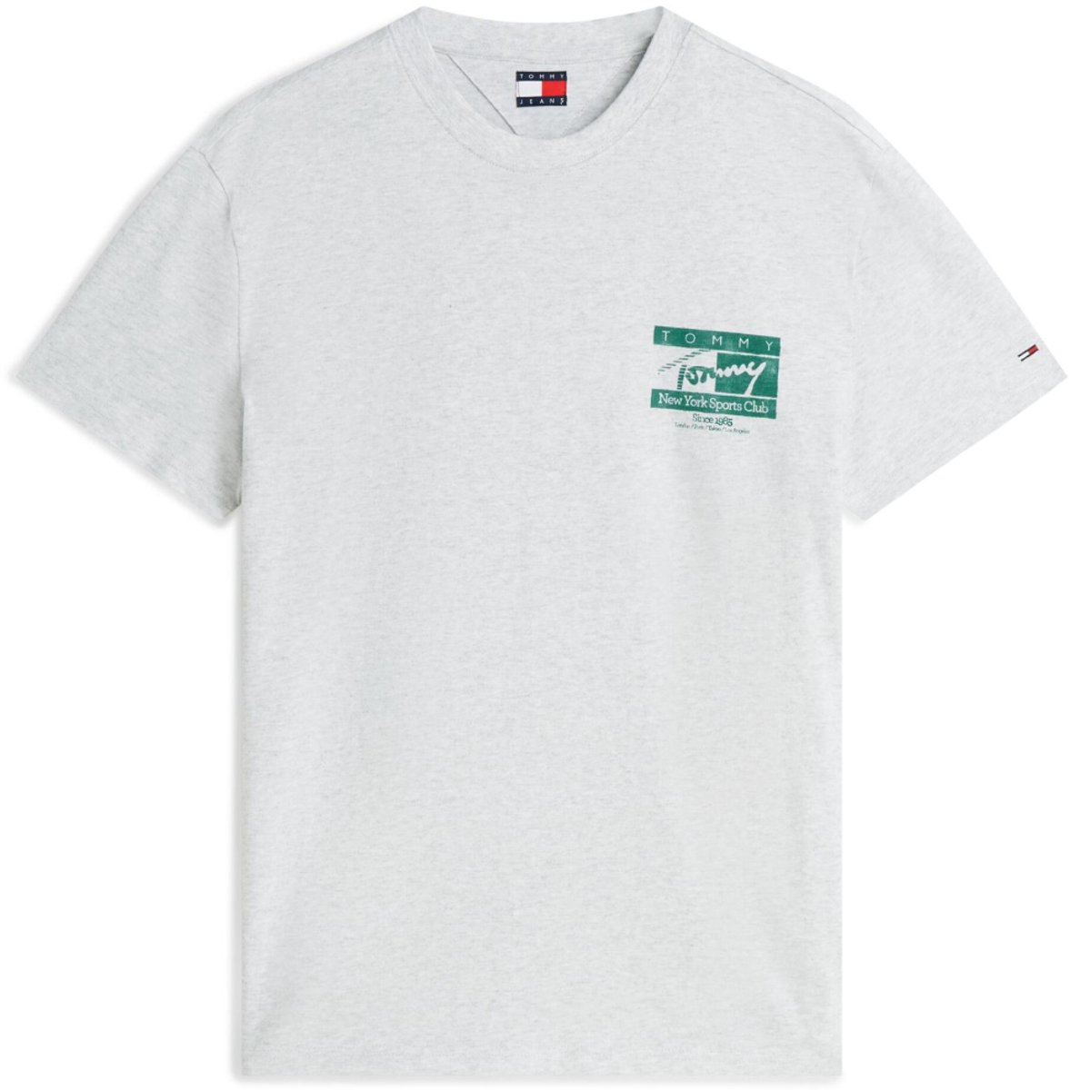 Tommy Jeans T-shirt Tjm Reg Sign Flag Ss Dm0dm23177 P08 Ice Heather Mannen Grijs