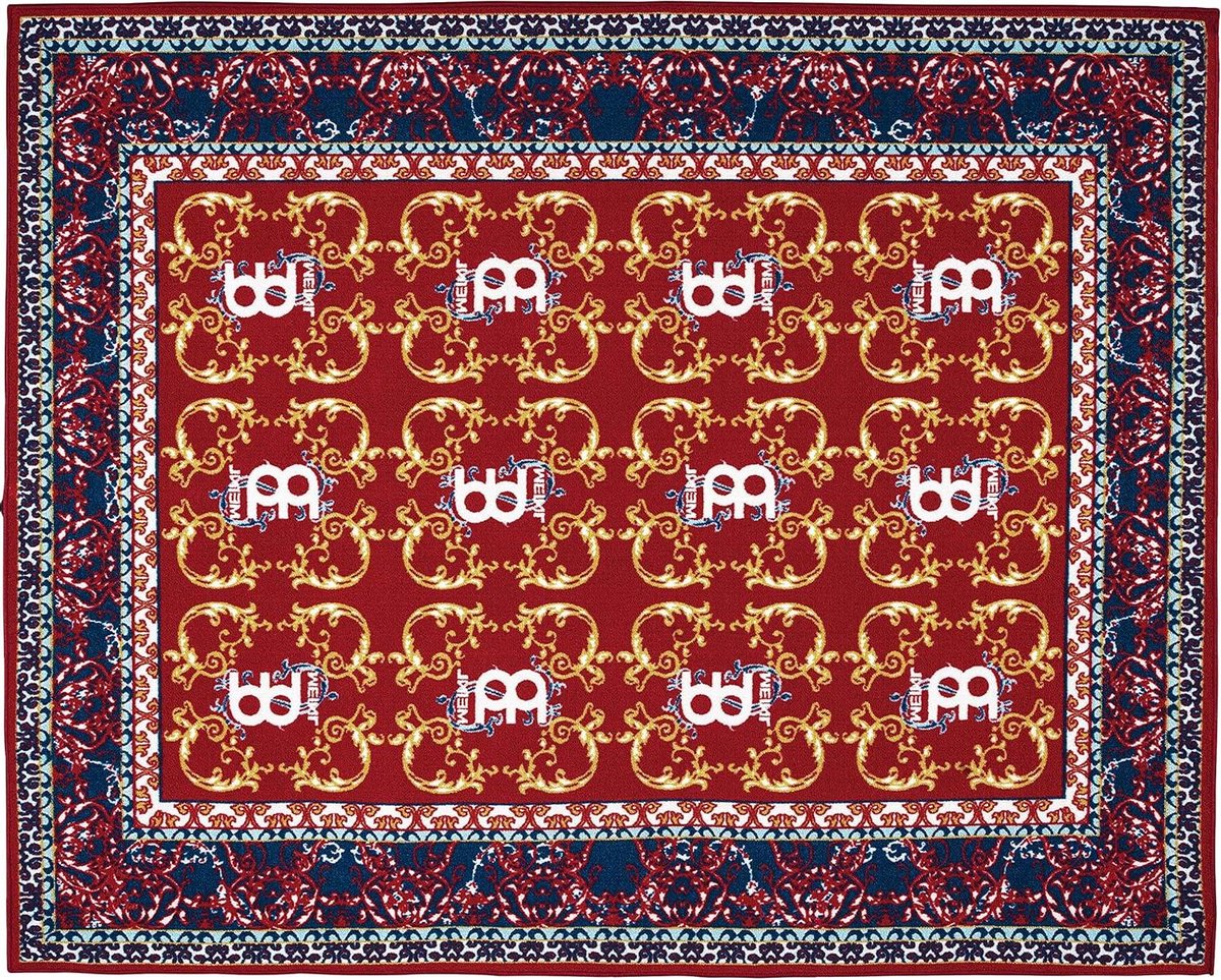 Drumtapijt - Percussie mat - Muziek maken - Antislip onderkant - 160 x 200 cm - Rood met design