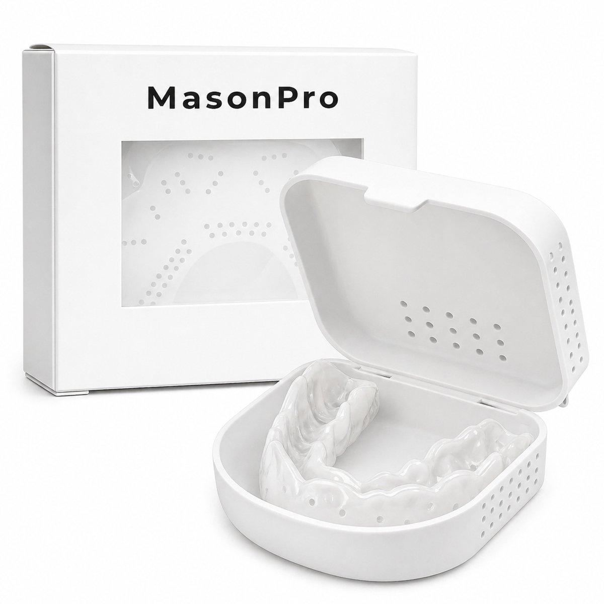 MasonPro Anti Knarsbitje - Extra Dun - Geschikt Voor Elk Gebit - Gebitsbeschermer - Tandenknars Bitje - Nachtbeugel - Knarsbeugel - Bruxisme - Tandenbeschermer