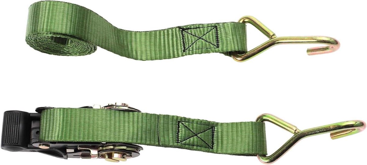 Ratchet Spanbanden - Spanriemen Lading - Vracht Zekeren - Verstelbare Cam Gesp - 1" x 6.5' - Legergroen