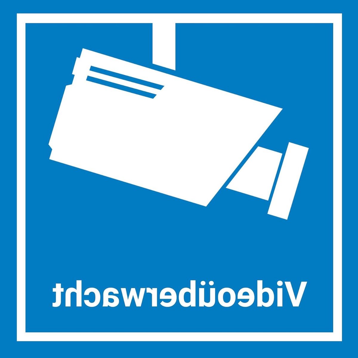 Videobewaking Stickers - Waarschuwingsstickers Camera - Dieven Afschrikken - UV-Beschermend Laminaat - 15 x 15 cm - Blauw