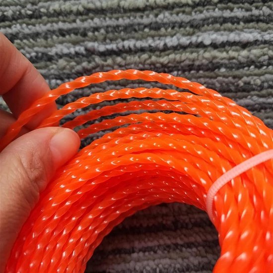 Grasmaaier Draad - Trimmer Koord - Gazon Onderhoud - Duurzaam Nylon - 15 Meter - Oranje — afbeelding 3