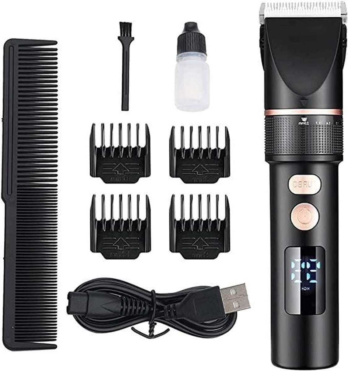 Haartrimmer Set - Tondeuse Baardtrimmer - Thuis Kapsel Maken - Stille Werking - 150 Min Gebruik - Zwart