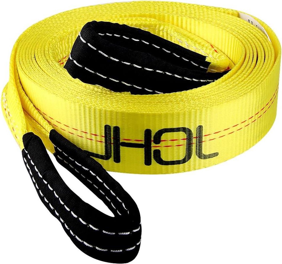 Sleepriem Heavy Duty - Slepen Herstel Touw - Voertuig Noodhulp - Versterkte Lussen - 2 inch x 20 ft - Geel