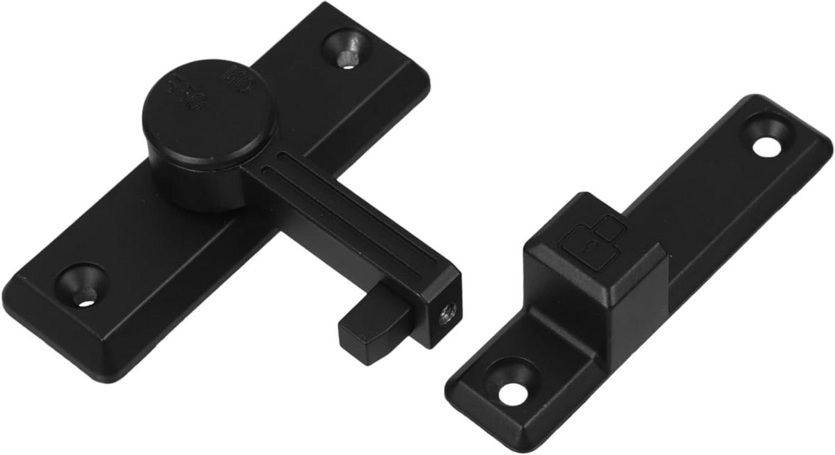 Deurslot - Schuifdeurslot Grendel - Extra Beveiliging - Soepele Bediening - 8.50X2.50X2.20CM - Zwart
