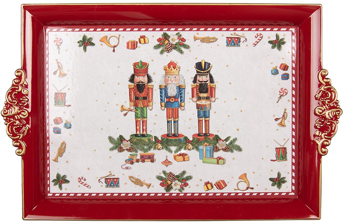 Clayre & Eef Dienblad 41x26x3 cm Rood Kunststof