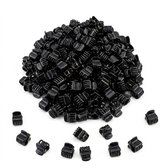 Set van 50 zwarte mini haarclips – kleine haar klemmen – dames – kunststof haar accessoires – glanzend zwart – ideaal voor opsteken en fixeren van kleine plukken haar