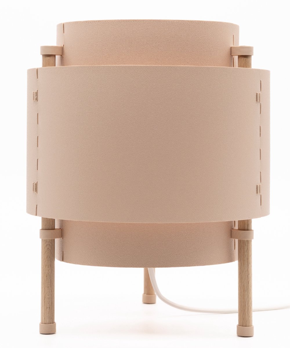 Home 3D® - Tafellamp Beige - Beukenhout - 30 cm - E27‑fitting - Ontworpen en Gemaakt in Nederland