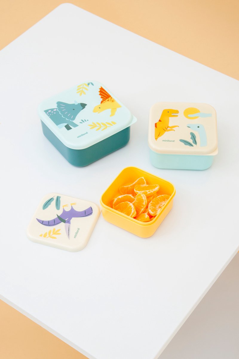 Miniland brooddozenset lunchboxen Jurassic voor kinderen BPA-vrij.