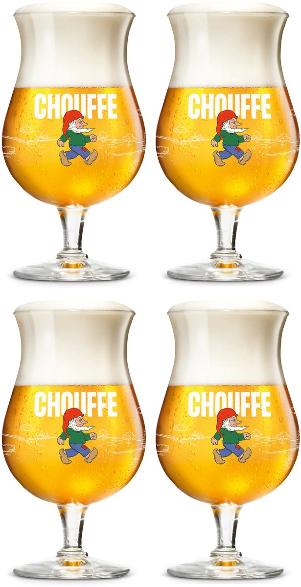 La Chouffe Bierglazen 330 ml - 4 stuks